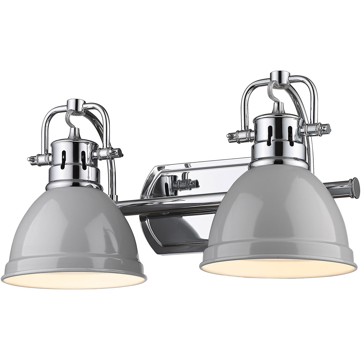 Duncan 2 Light 17 inch Chrome Bath Vanity Wall Light in Grey